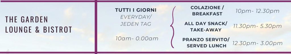 orari the garden pool bar giugno 2026